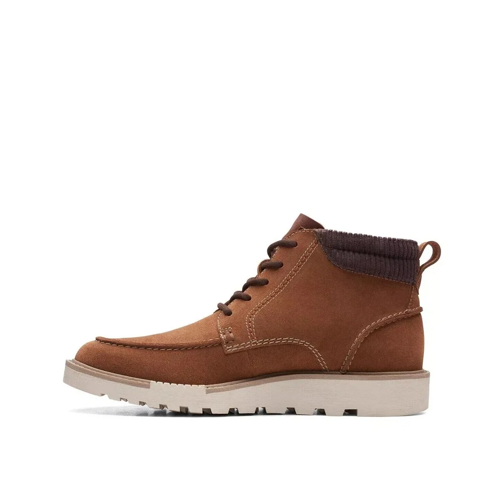 Clarks Men's Barnes Mid Boot Cola Suede Fabric Suede Size 8.5 8 1/2 New w/‎ BOX